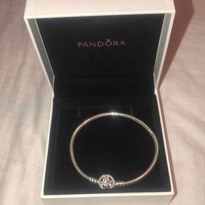 Pandora Silver Bracelet w/ Poetic Blooms Clasp